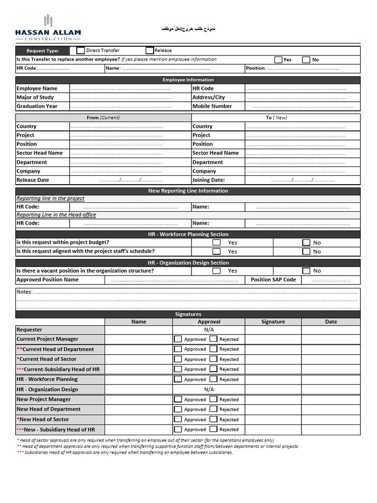 Employee Transfer Request Form | PDF | Human Resource Management ...