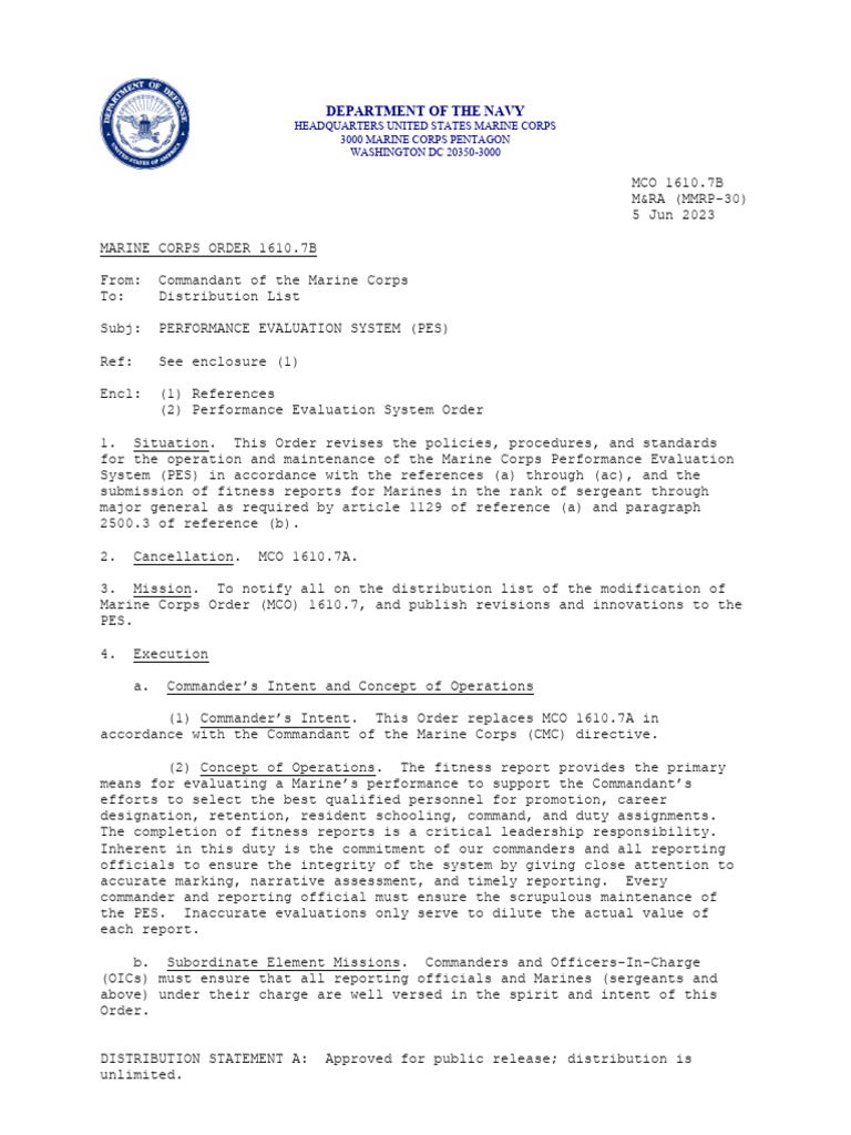 Marine Corps Performance Evaluation Update | PDF | United States Marine ...