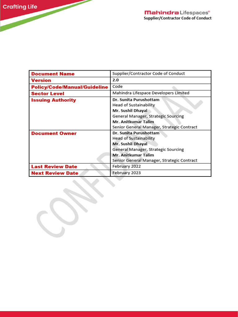 Contractor Code of Conduct | PDF | Waste Management | Waste