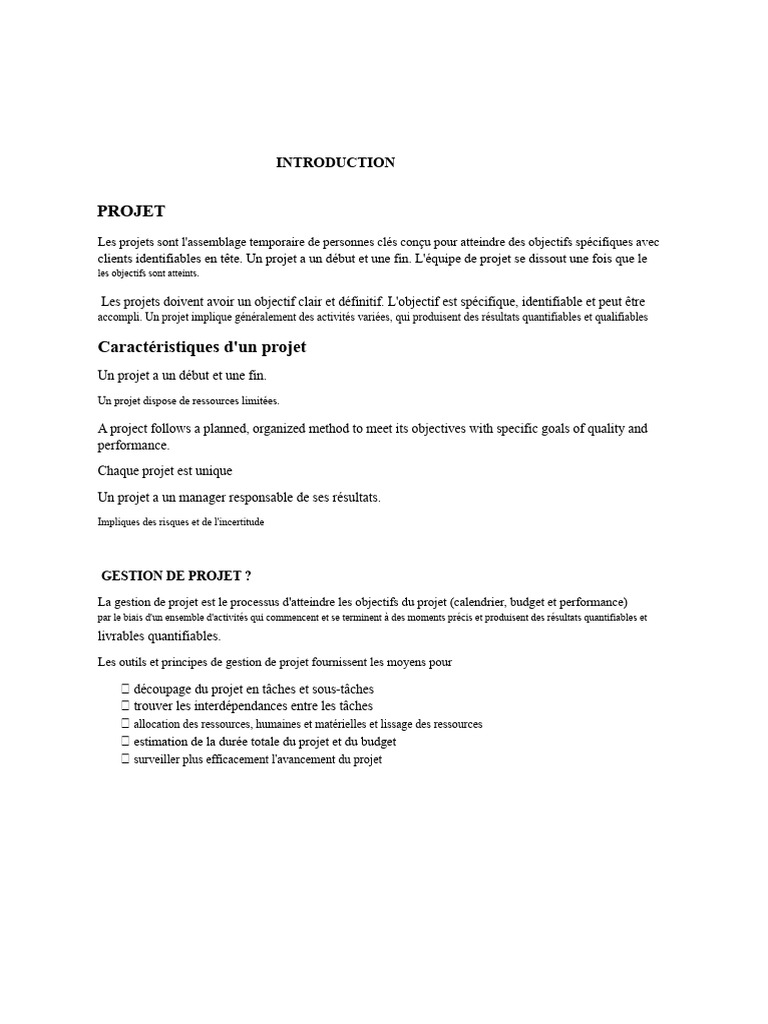 Gestion et phases d'un projet efficace | PDF | Gestion de projet ...