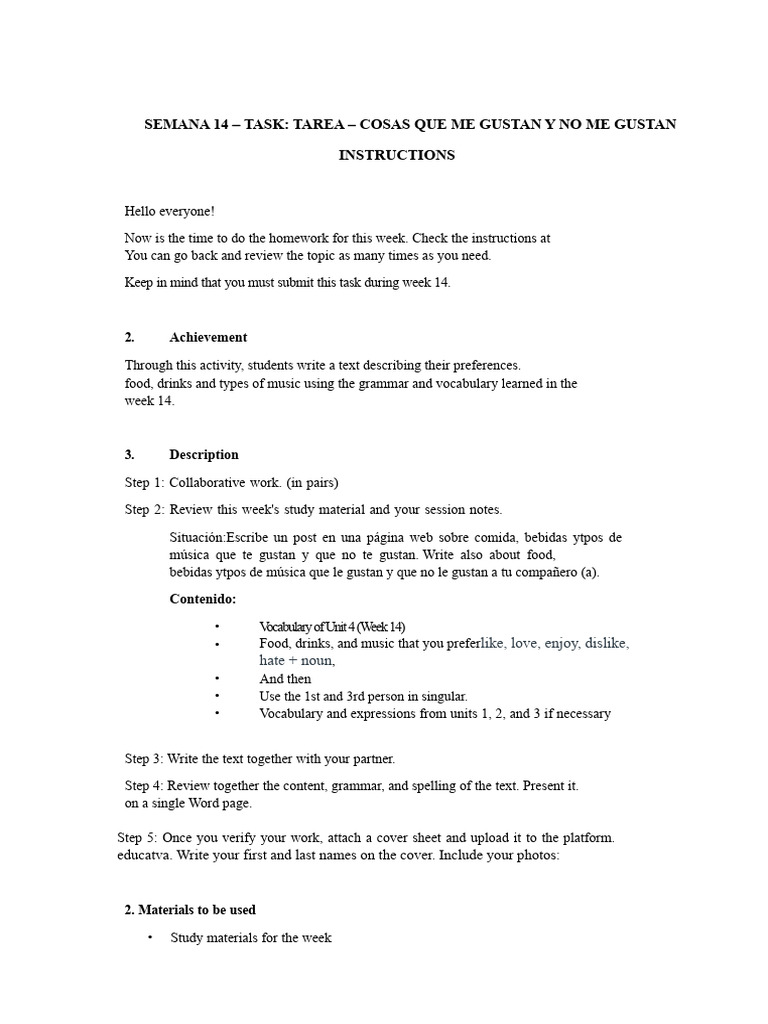 Week 14 Homework: Preferences Essay | PDF