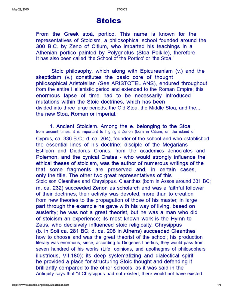 Stoics | PDF | Stoicism | Epictetus