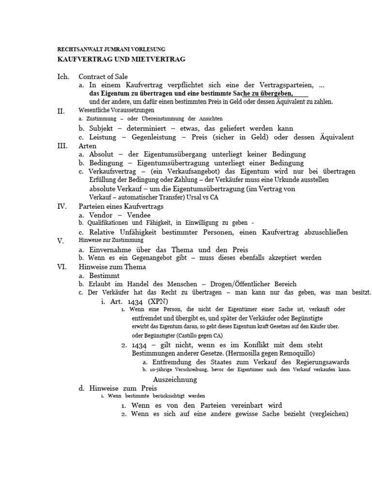 Atty Jumrani Kauf - Und Mietvertrag | PDF