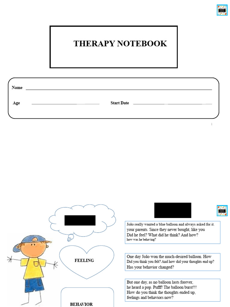 Therapy Notebook for Child Sessions | PDF | Psychological Concepts ...