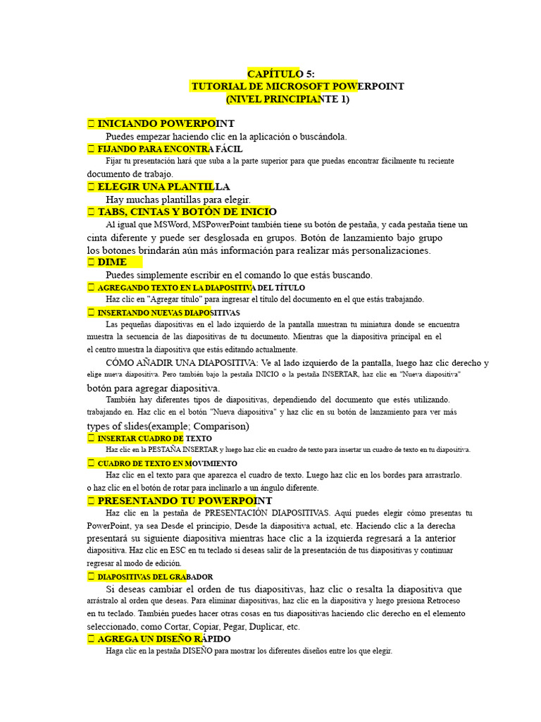Tutorial Básico de Microsoft PowerPoint | PDF | Microsoft PowerPoint ...