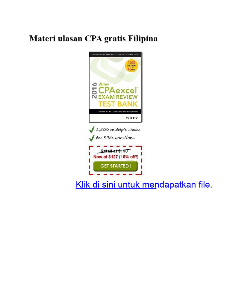 Ulasan Materi CPA Gratis di Filipina | PDF