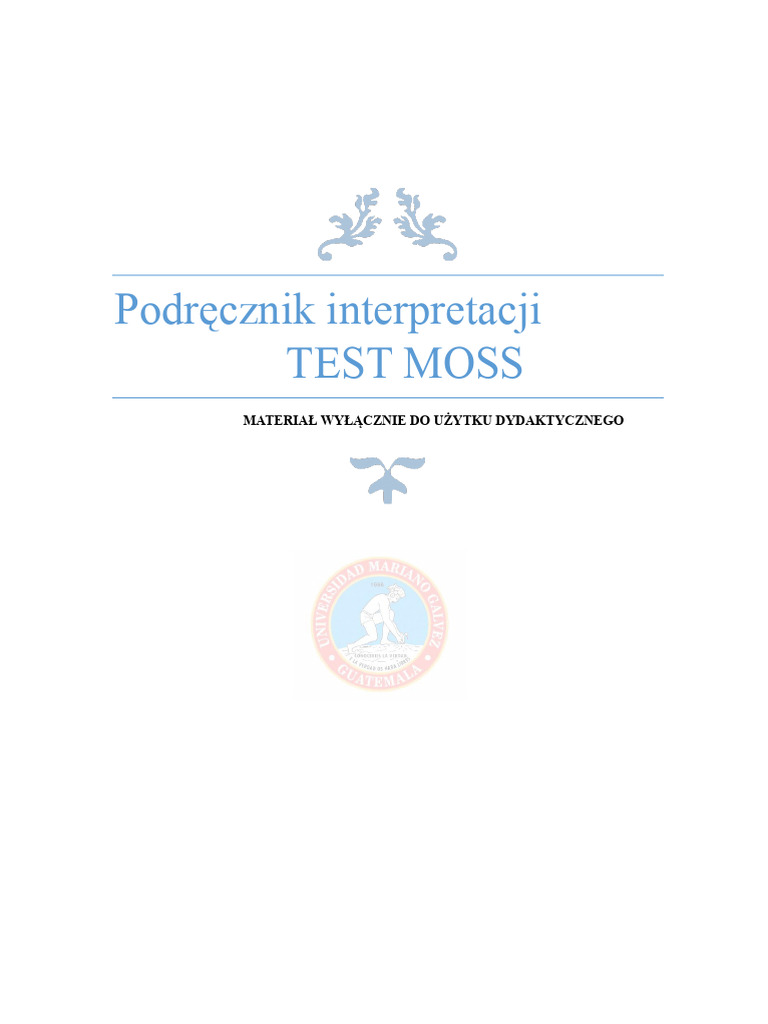 Podręcznik Interpretacji Testu Moss | PDF