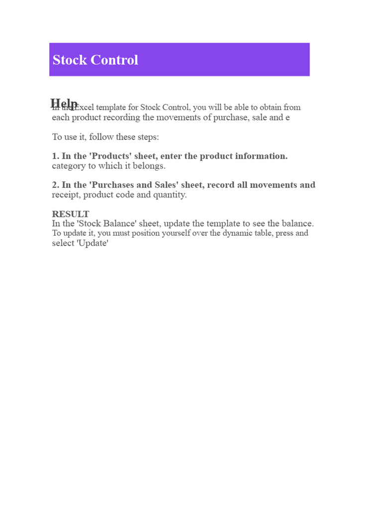Stock Control Template for Excel | PDF | Cola | Drink