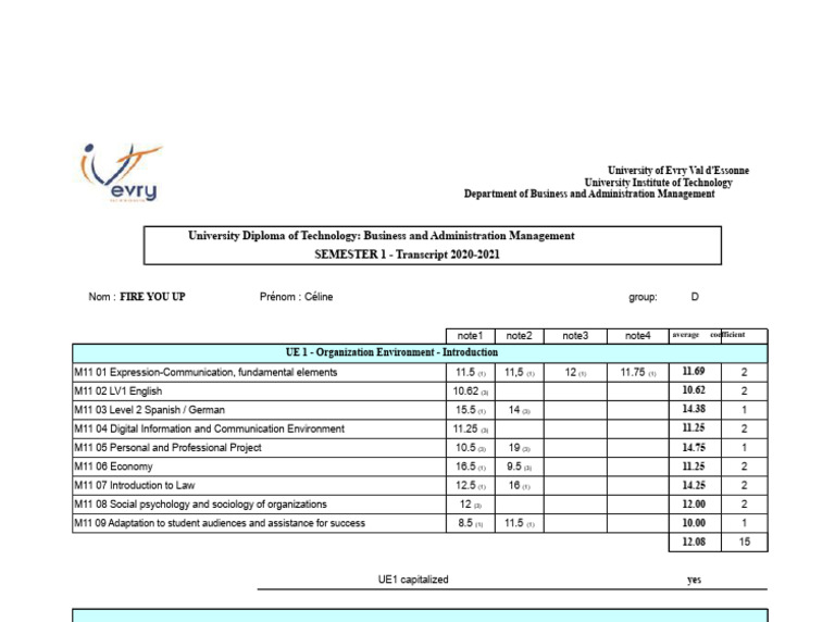 Semester 1 Report Card | PDF