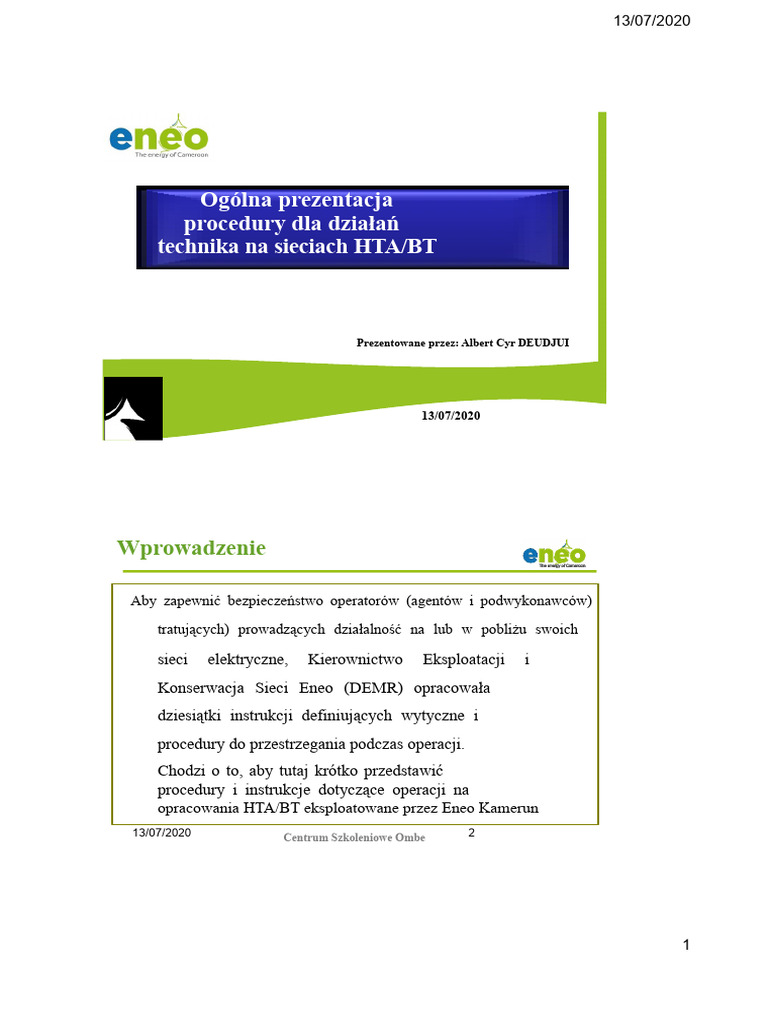 2020 - Prezentacja Ogólna Procedur Eneo | PDF