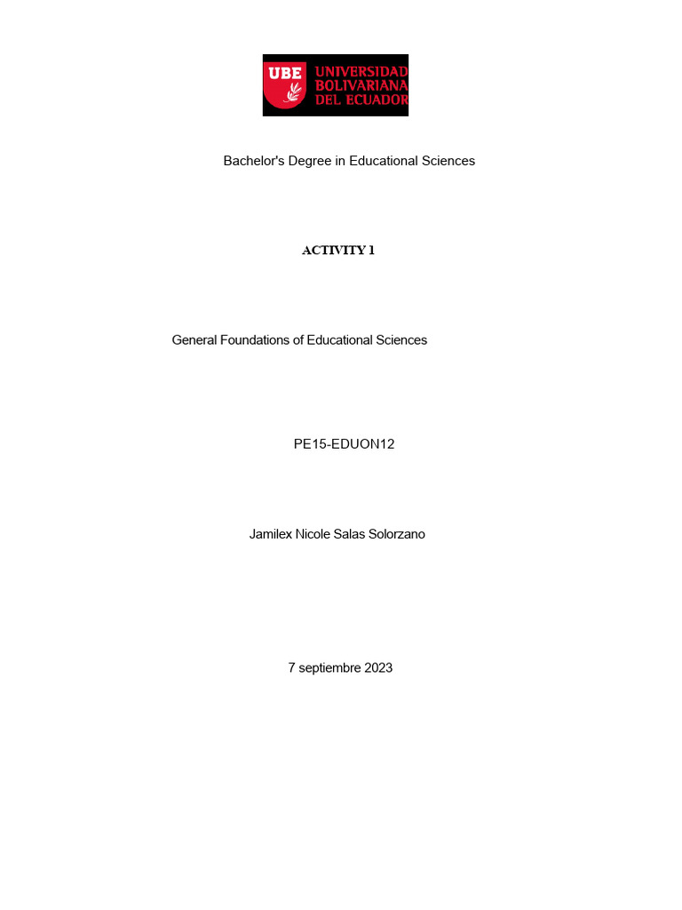 Fundamentals of The Sciences of Education Practical Task 1 | PDF ...