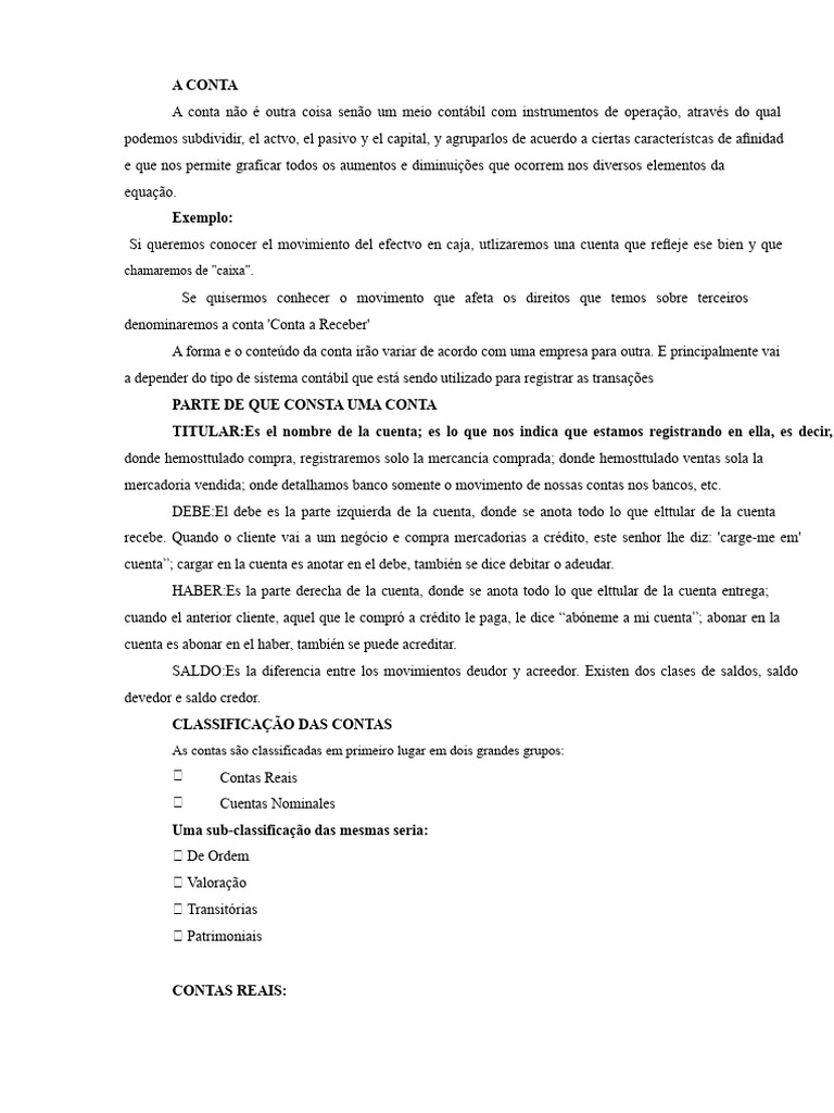 Estrutura e Classificação de Contas Contábeis | PDF | Contabilidade ...