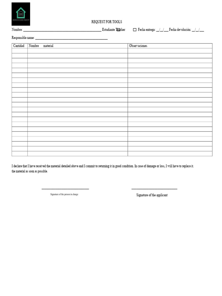 Tool Request | PDF