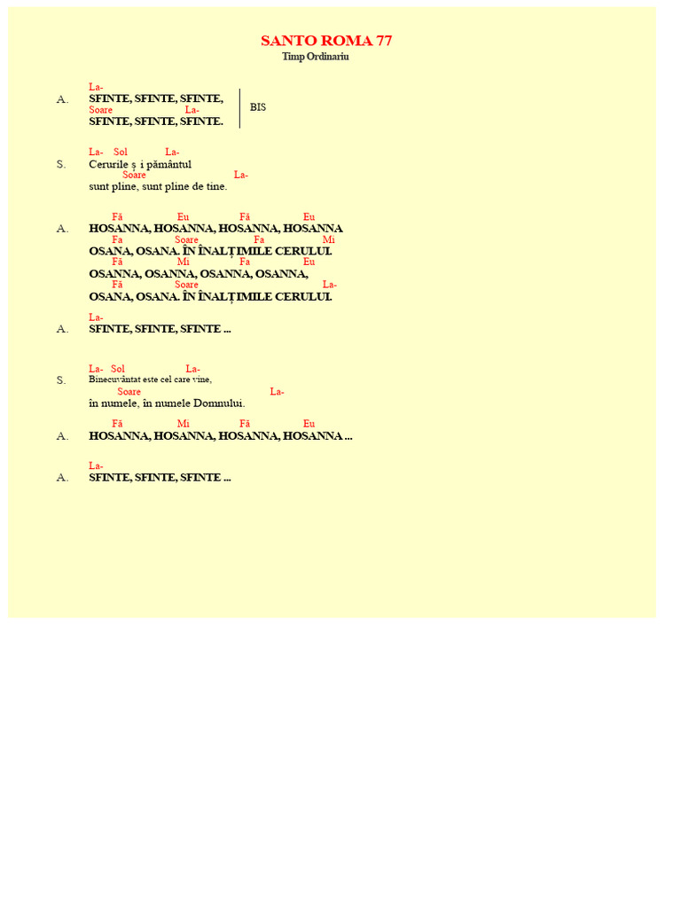 Santo Roma 77 - Ordinariu | PDF