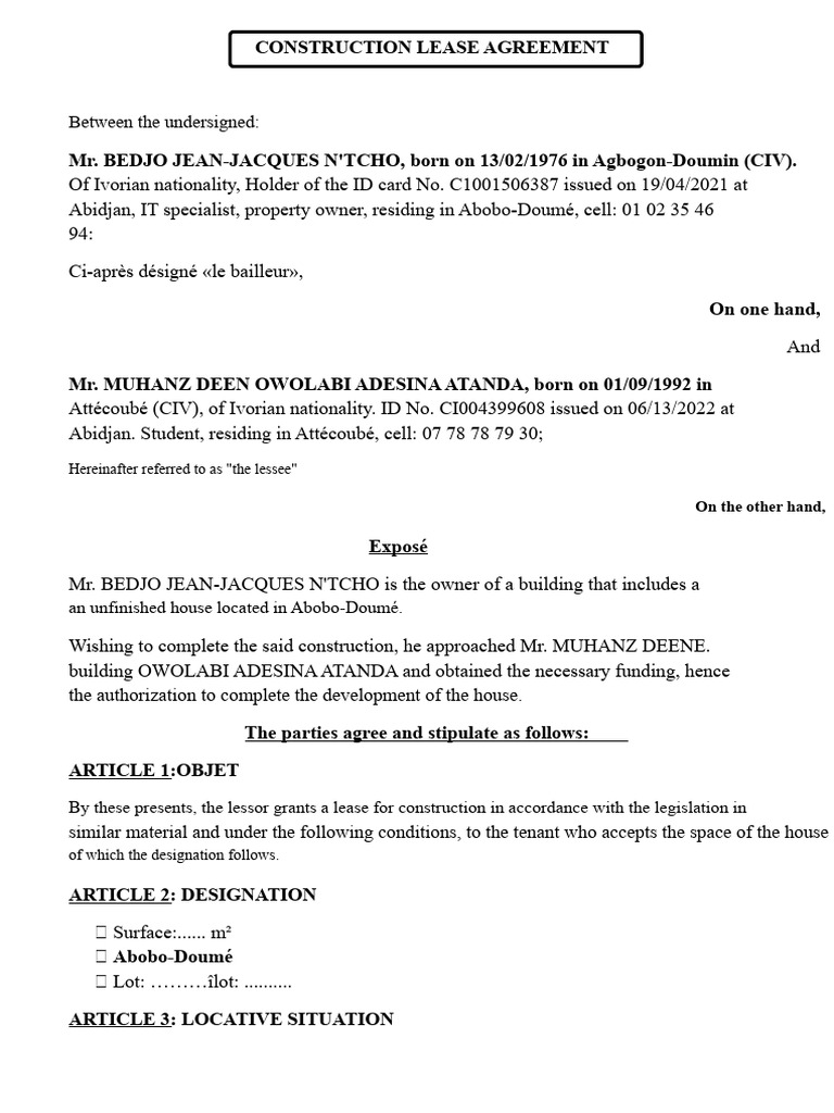 Building Lease Agreement | PDF | Lease | Leasehold Estate