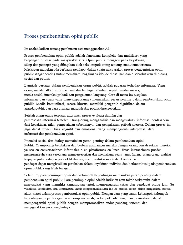 Proses Pembentukan Opini Publik | PDF