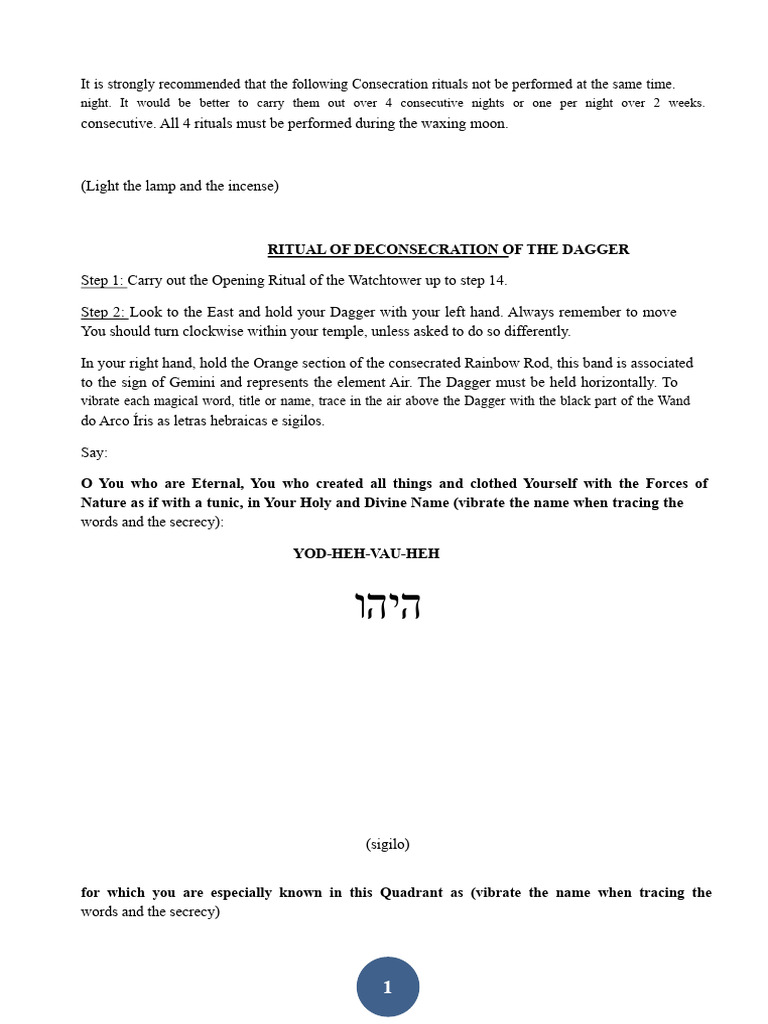 Dagger Consecration | PDF | Spirituality