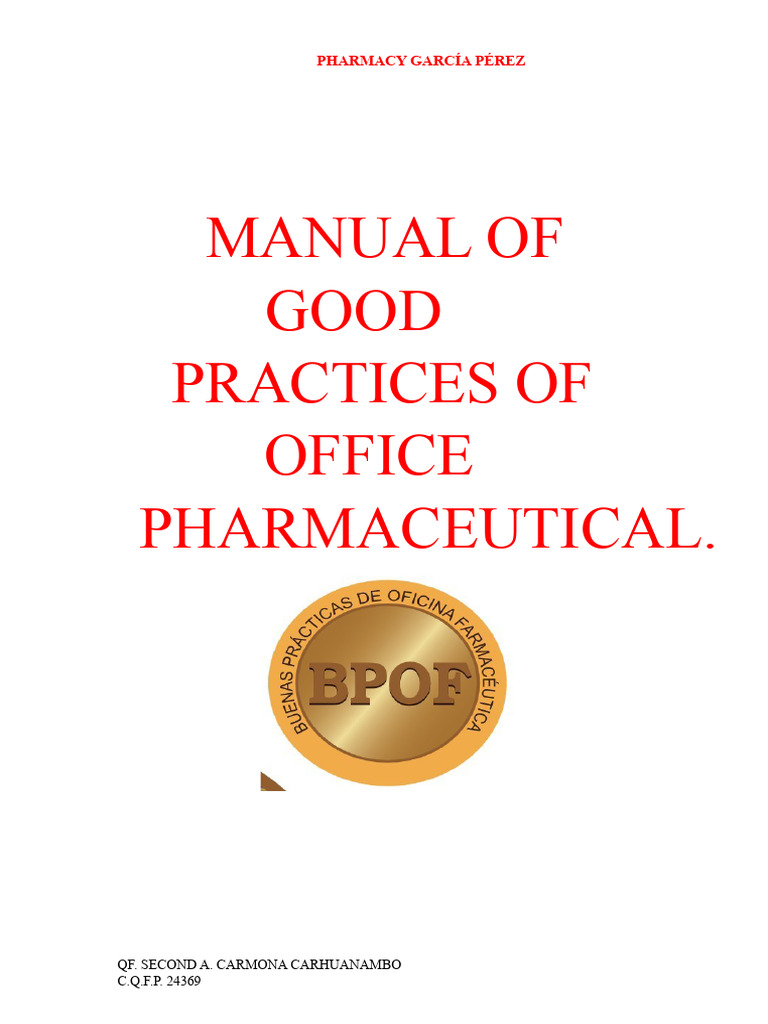 Good Practices Manual for Pharmacy | PDF | Medical Prescription | Dose ...