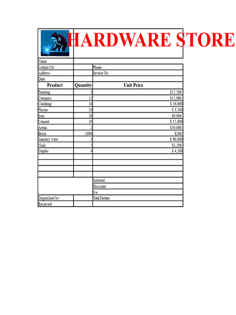 Hardware Invoice 5 | PDF