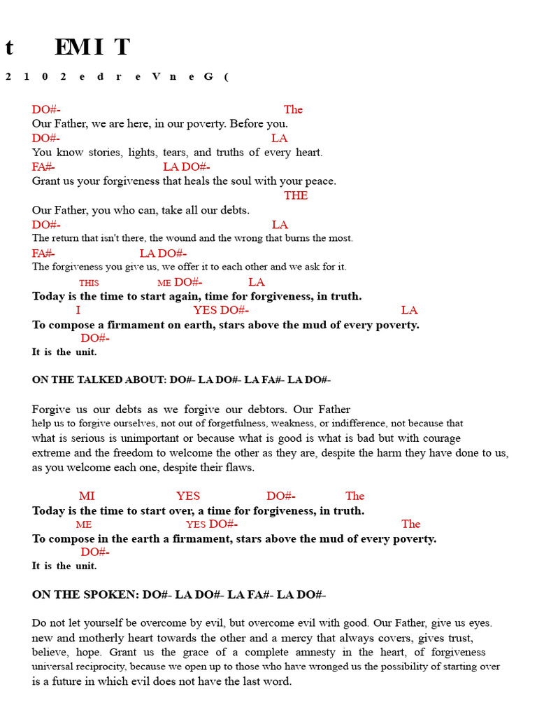 Time To Start CHORDS - GEN VERDE | PDF | Forgiveness | Religious Belief ...