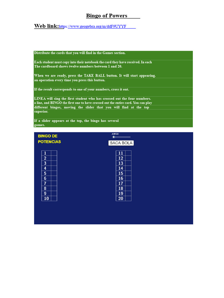 Bingo Game Instructions and Setup | PDF