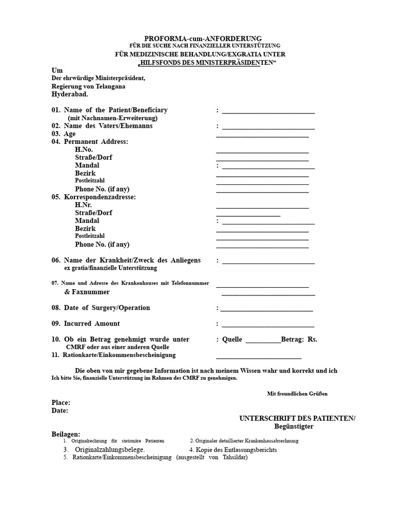 CMRF-Formular Telangana - Kopie | PDF