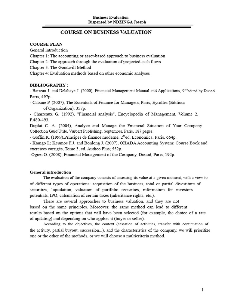 Business Valuation Techniques Overview | PDF | Book Value | Balance Sheet