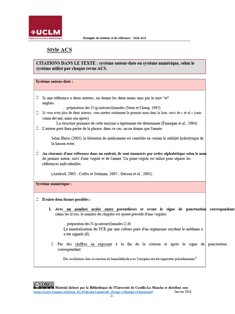 Citations et Références selon le Style ACS | PDF | Chimie