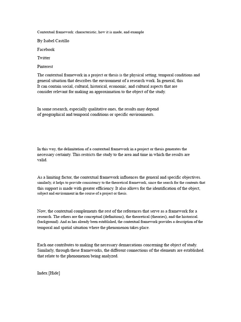 Understanding Contextual Frameworks in Research | PDF | Space | Methodology
