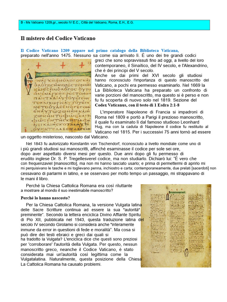 Codice Vaticano 1209 | PDF