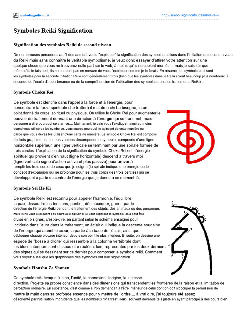 Signification des symboles Reiki de 2e niveau | PDF | Reiki