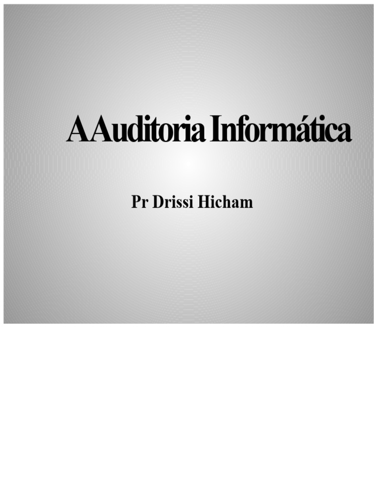 Auditoria Informática: Tipos e Etapas | PDF | Cobit | Tecnologia da ...