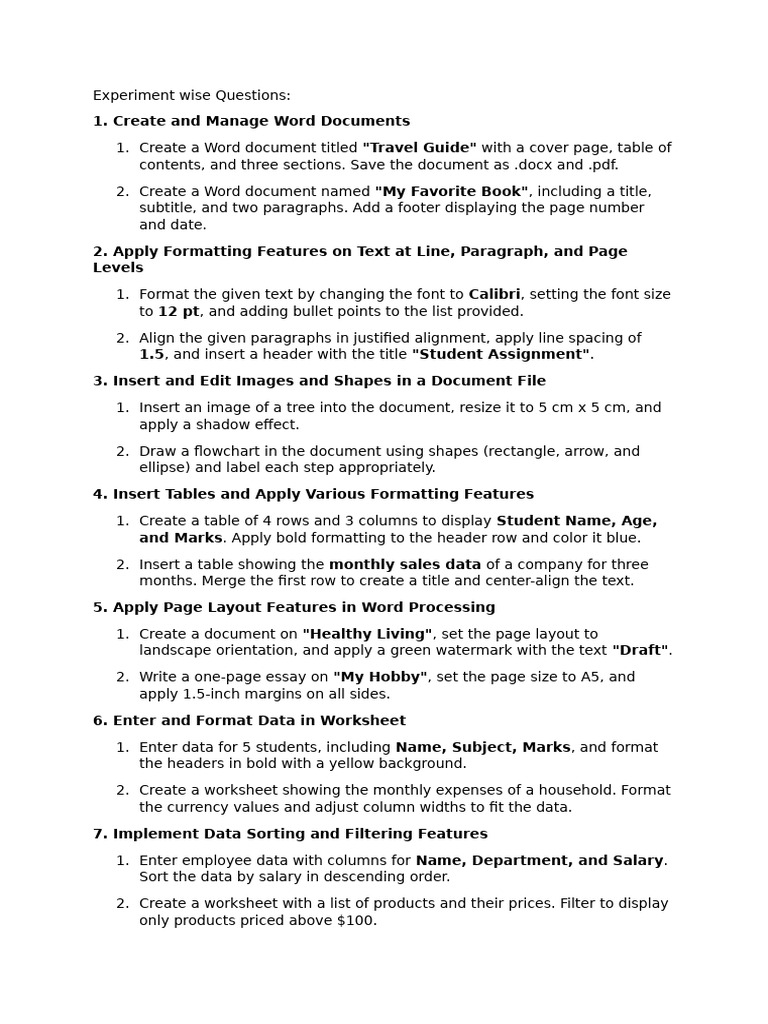 Word Processing and Web Form Skills Guide | PDF | Microsoft Word | Page ...