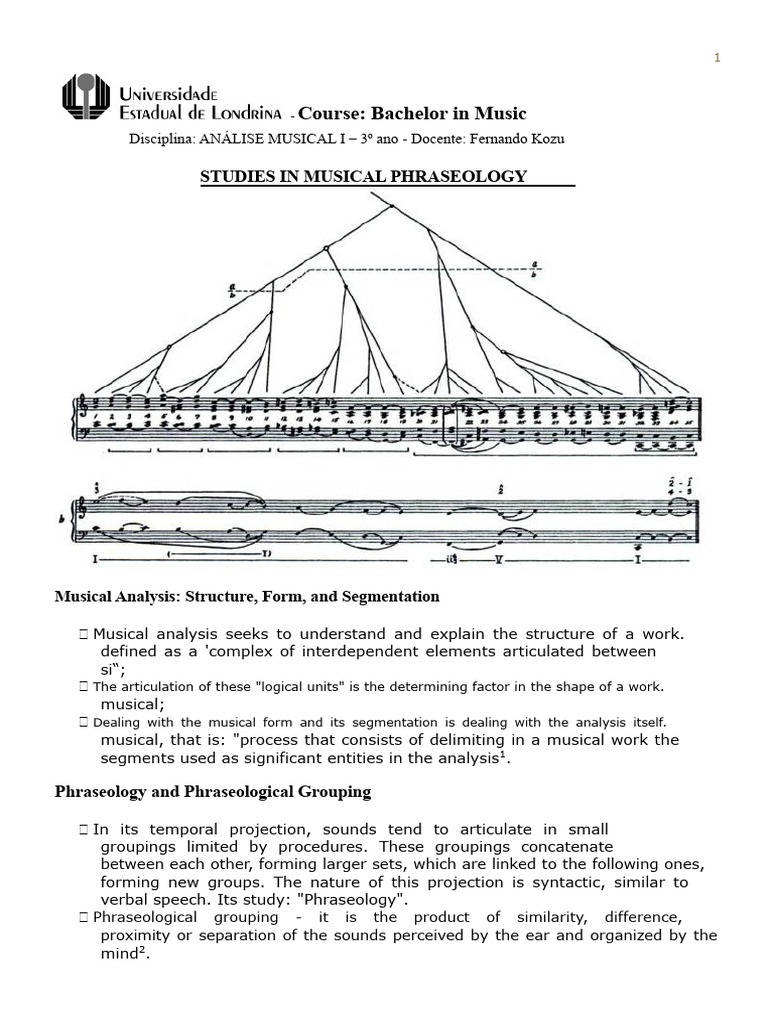 Musical Phraseology (Summary With Examples and Exercises) | PDF ...