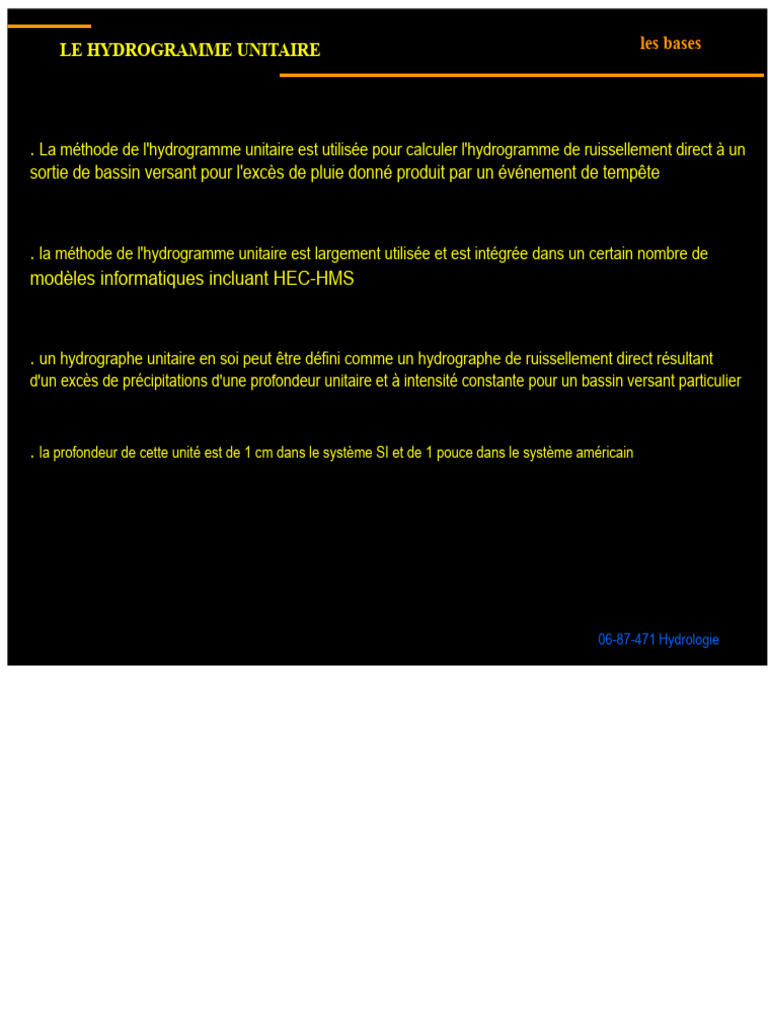 Introduction à l'hydrogramme unitaire | PDF | Sciences de la terre
