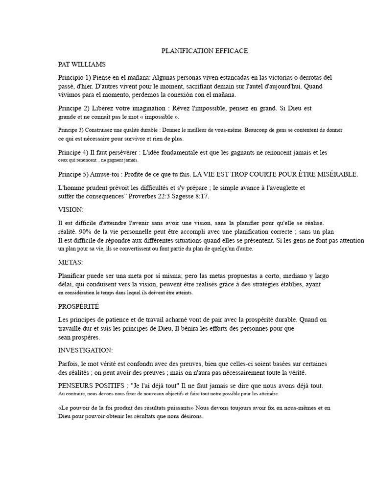 Principes de planification efficace | PDF | Dettes