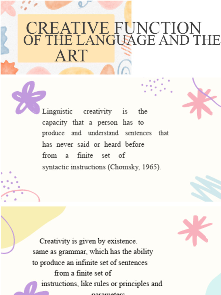 Creative Function of Language and Art | PDF