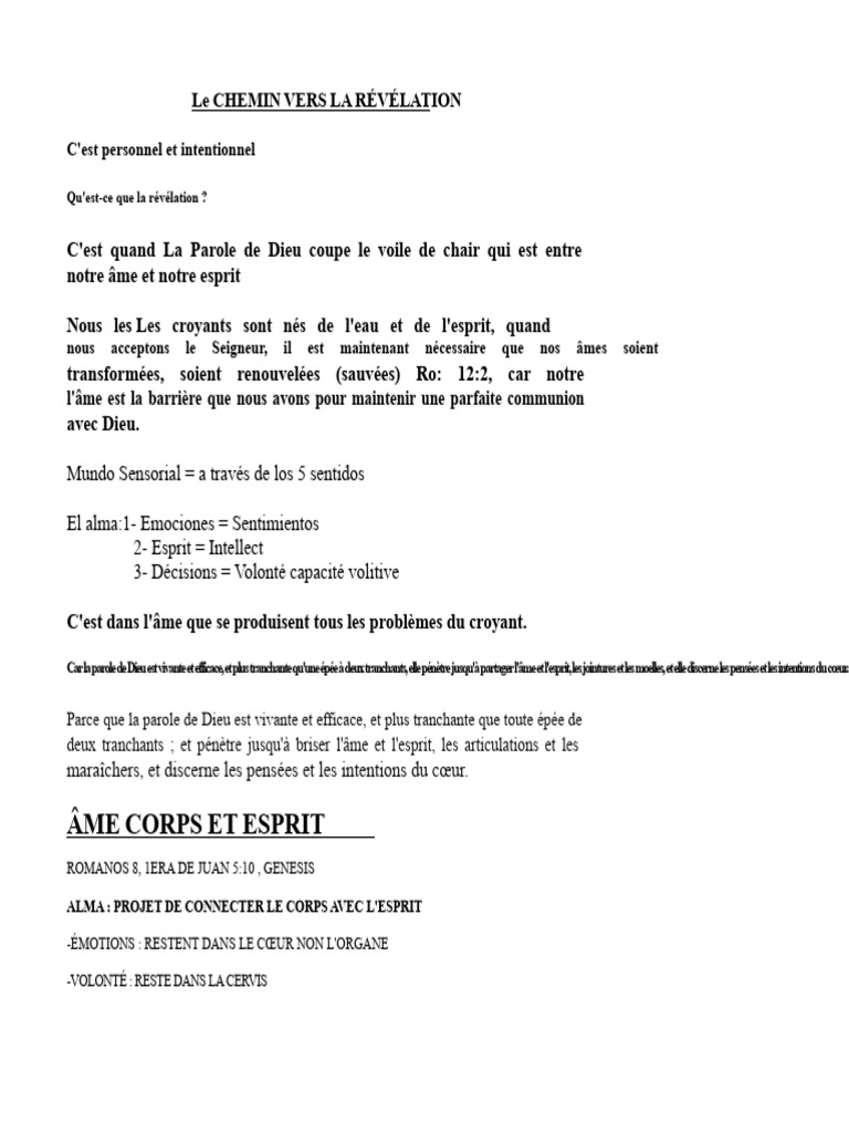 Chemin vers la Révélation Spirituelle | PDF | Dieu | Esprit