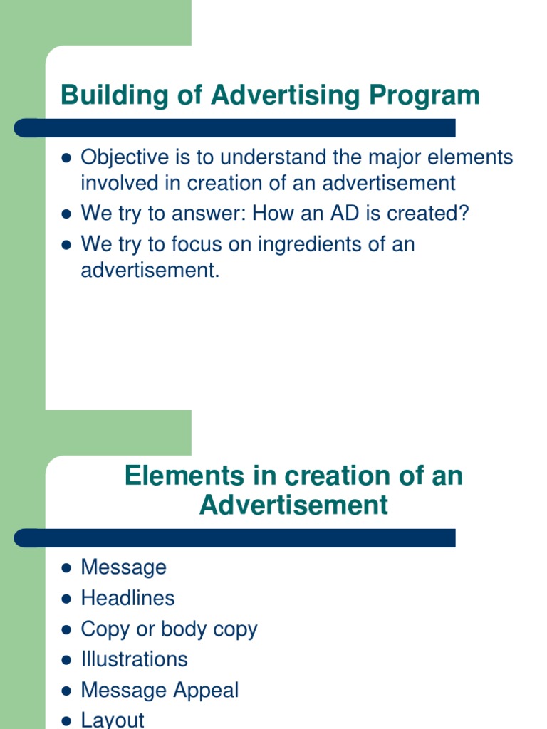 Elements of Effective Advertisement Creation | PDF | Advertising | Brand