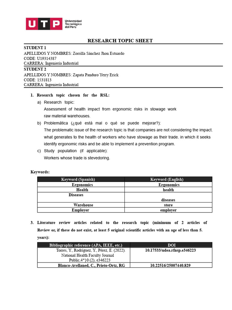 Research Form (ATI1) Group 12 | PDF