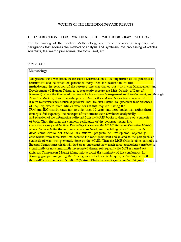 Writing of The Methodology | PDF