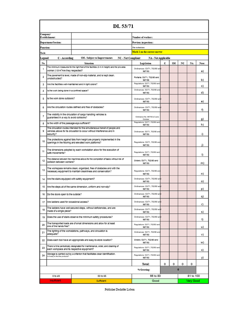 Checklist DL 53 - 71 HST | PDF | Stairs