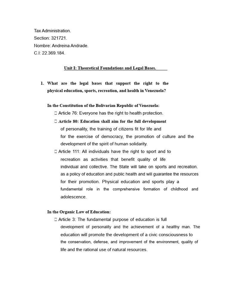 Unit I Legal Bases of Physical Education | PDF | Justice | Crime & Violence