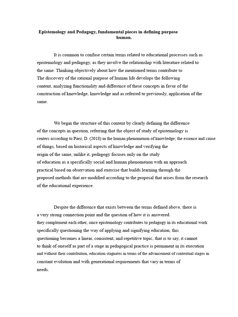 Understanding Epistemology and Pedagogy | PDF | Epistemology | Knowledge