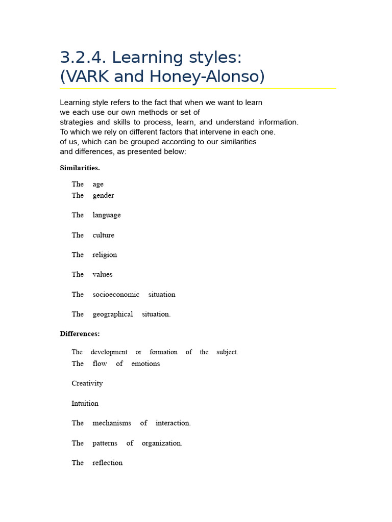 Understanding Learning Styles: VARK & Honey-Alonso | PDF | Learning ...