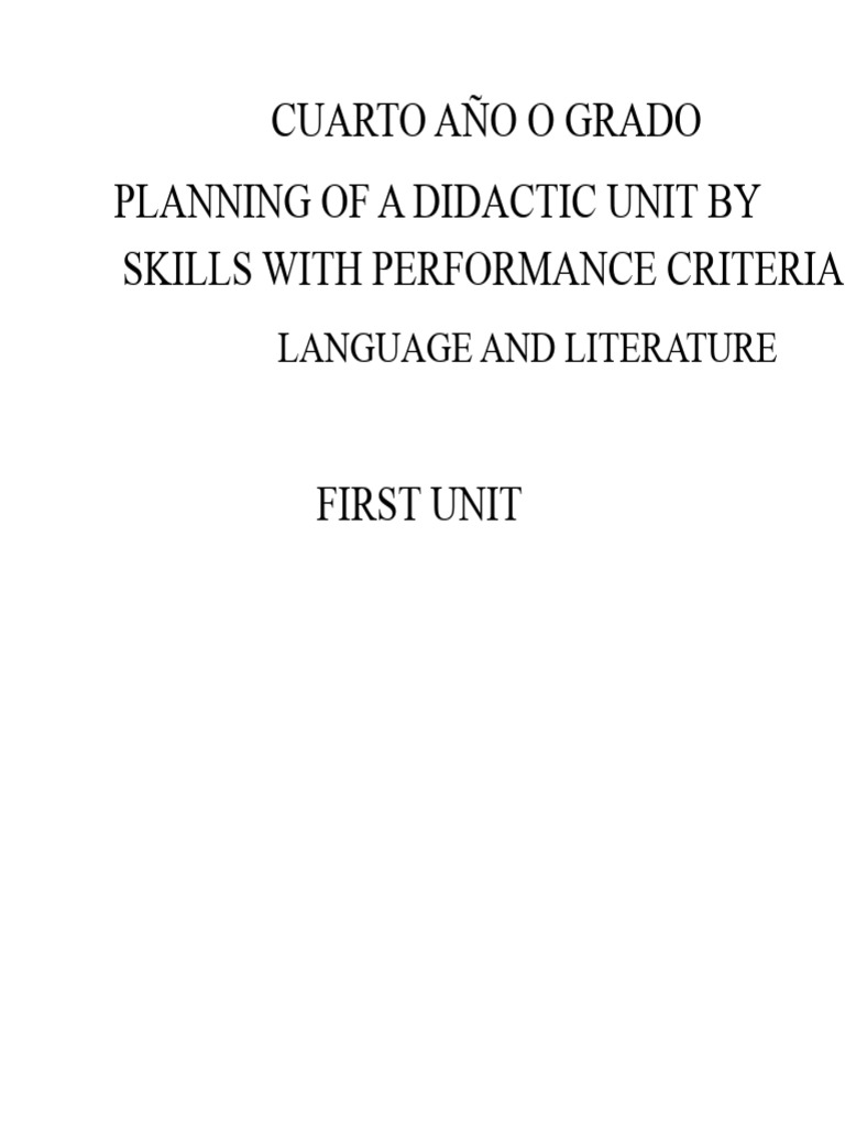 Fourth Grade Language Unit Plan | PDF | Communication | Reading ...