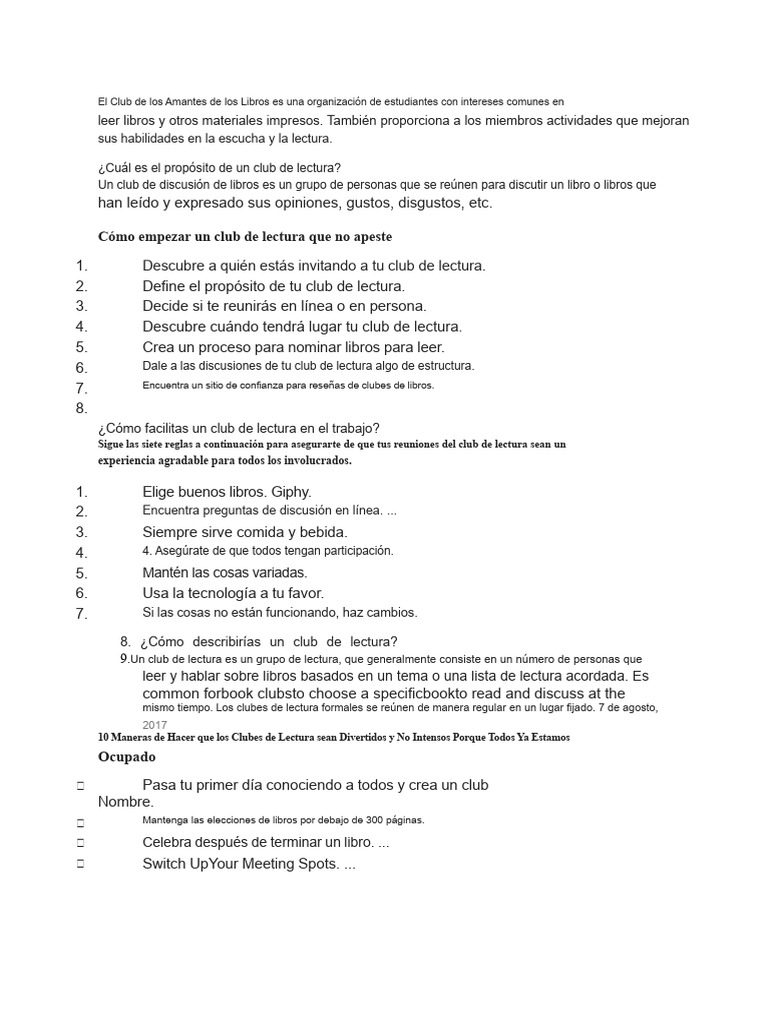 Club de Amantes de Los Libros | PDF