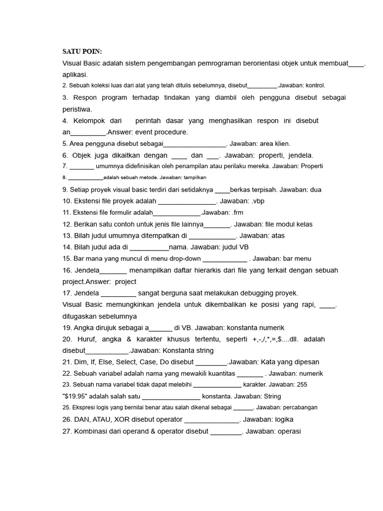 Panduan Dasar Pemrograman Visual Basic | PDF