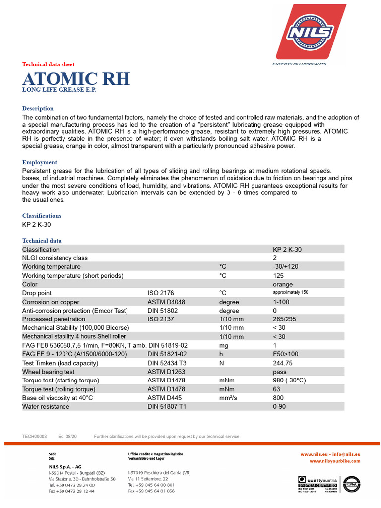 High-Performance Long Life Grease E.P. | PDF | Bearing (Mechanical ...