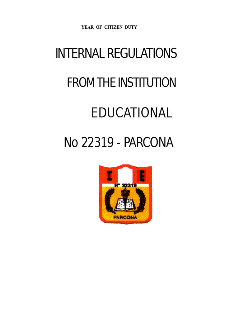 Internal Regulations of I.E. No. 22319 | PDF | Teachers